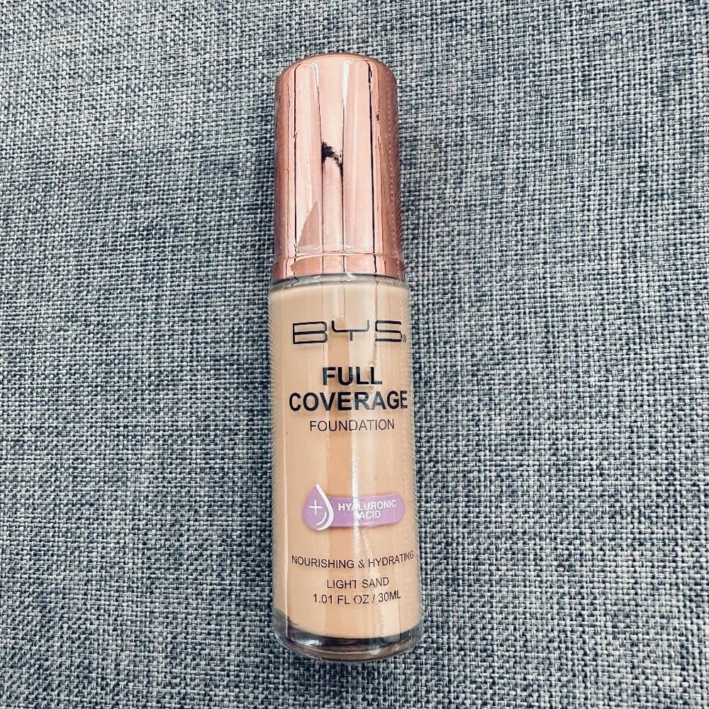 NEW! BYS Full Coverage Foundation Hyaluronic Acid Light Sand Nourishing & Hydrat